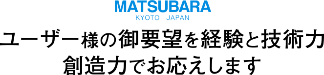 ユーザー様のご要望を経験と技術力　創造力でお応えします